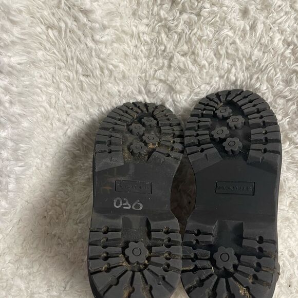 Sincerely Jules Pull On Boots dark gray Faux leather fabric patchwork  SZ10 - Picture 10 of 10